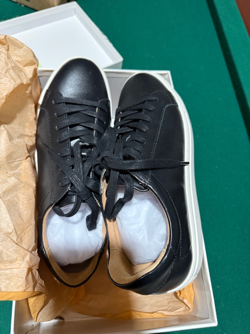 Quince Black Leather Low-Top Sneakers with White Soles - Picture 4 of 7
